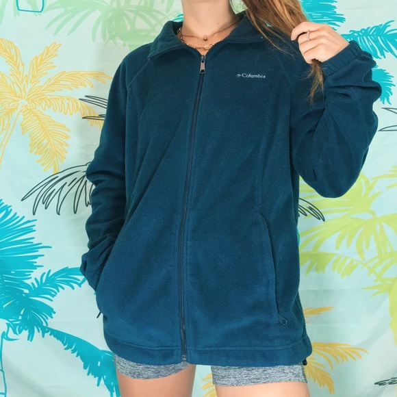 Coats | Fuzzy Columbia Navy Blue Jacket 